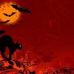 Halloween-wallpapers-cat-red